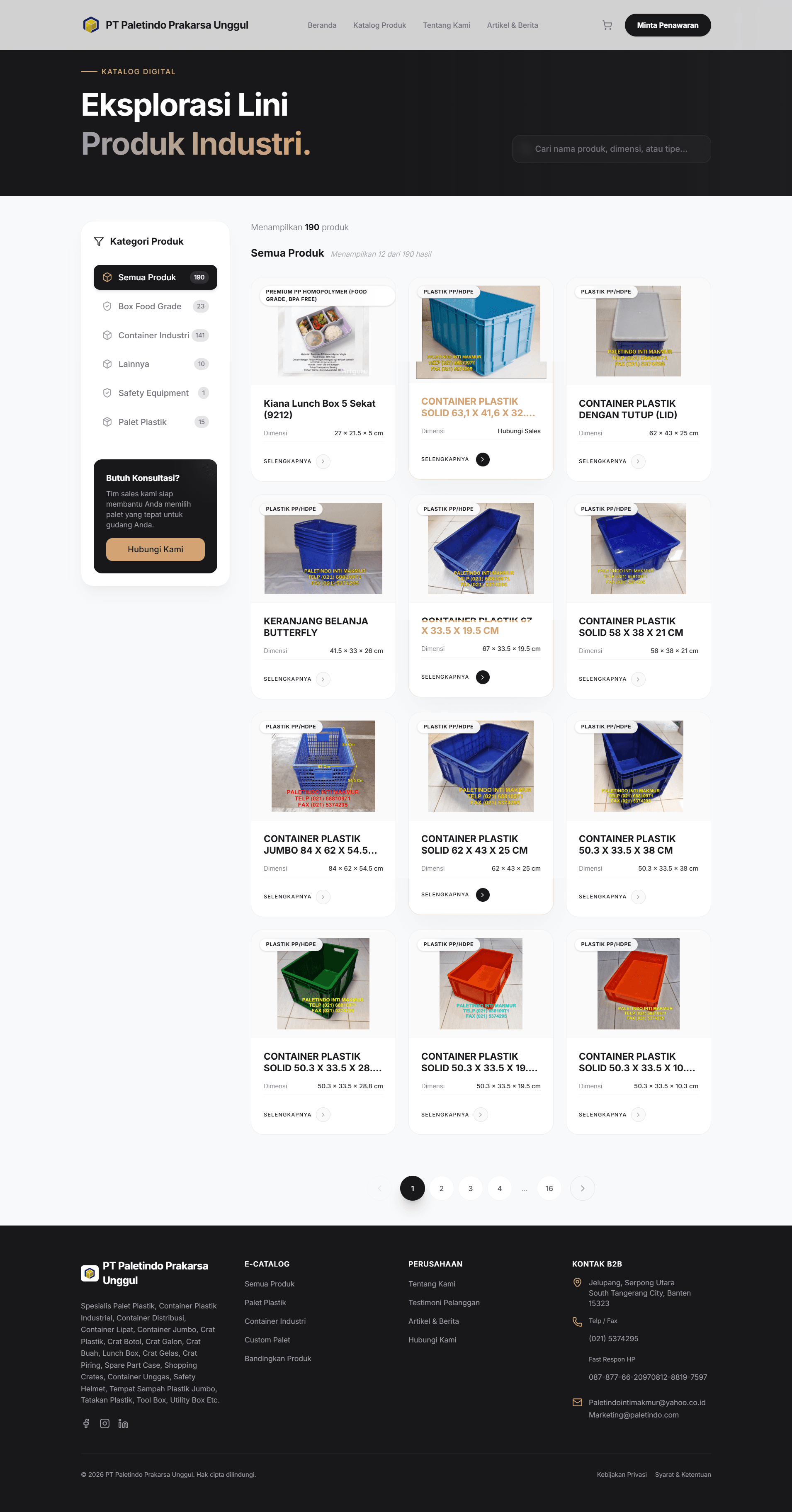 E-Catalog & Admin Panel Paletindo